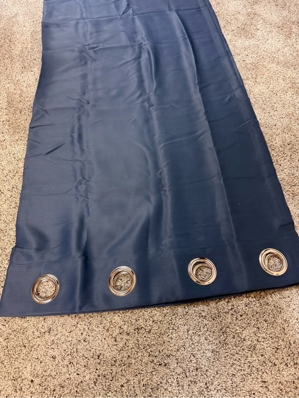 Blue Colorblock Blackout Grommet Curtain Panel 52x84 Polyester new- imperfection